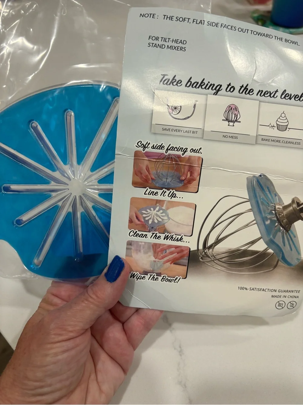 Blue Silicone Whisk Guard / Bowl Wiper (Set)
